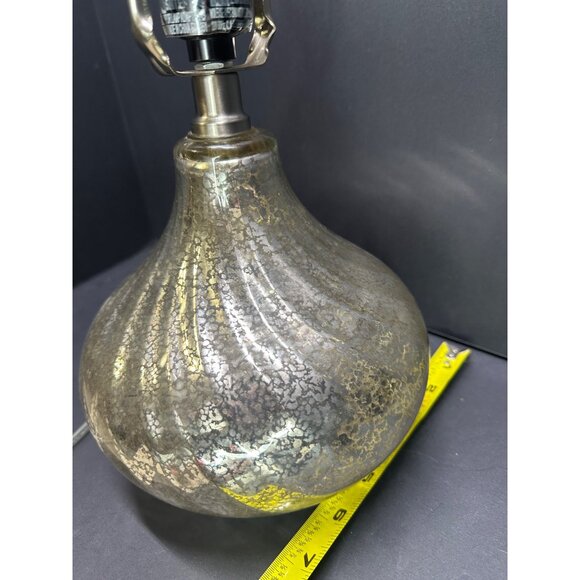 Vtg Mercury Swirl Plug-In Glass Lamp Base Portable Luminaire Decor Lamp 11" Tall - Picture 8 of 10